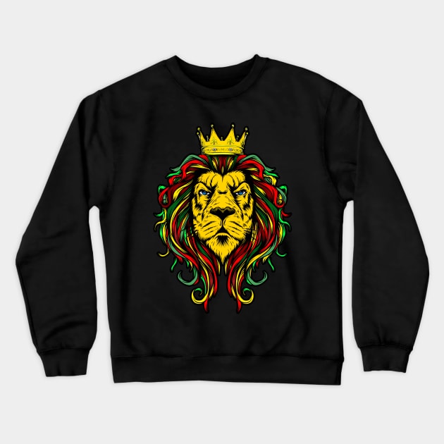 Reggae Rasta Lion Crewneck Sweatshirt by Buy Custom Things